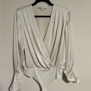 Favorite Daughter Champagne Date Blouse Pleated Bodysuit